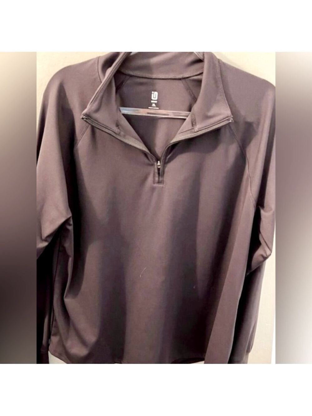 ID Ideology Plus Size XL Gray Quarter-Zip Sweatshirt  Sleeve 23x25